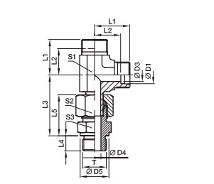 EVL-R  三通組合接頭-英制螺紋金屬密封PARKER接頭、PARKER卡套接頭